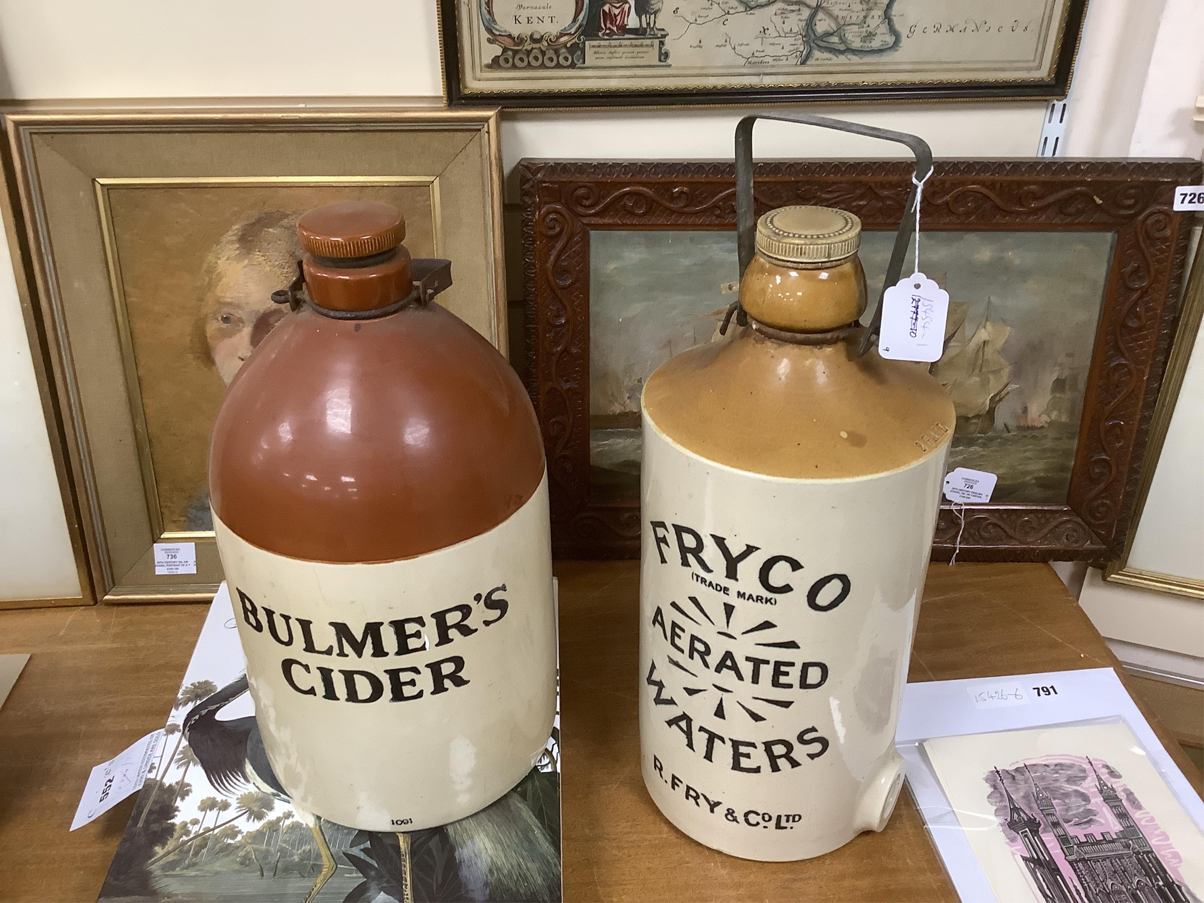 Nine various stoneware vessels including local brewers such as Lewes, Worthing, Hastings and Brighton. Condition - fair to good